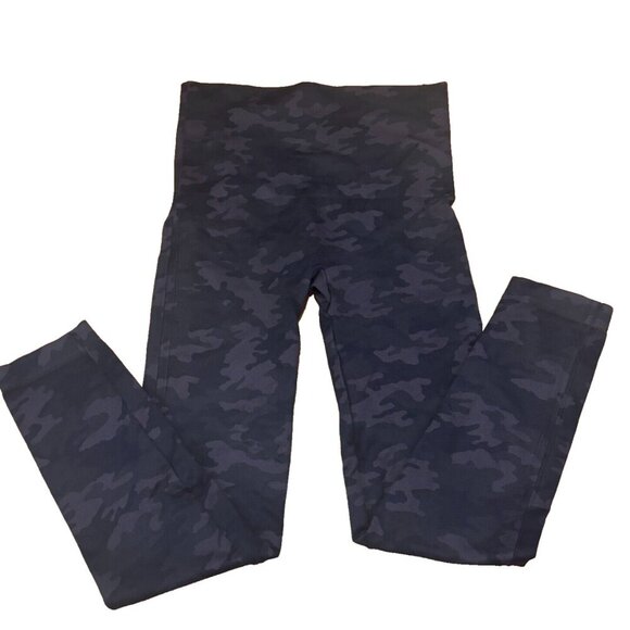 Spanx Leggings Womens XLarge Active Leggings Compression Camo Green/Gray/Navy - Picture 2 of 3